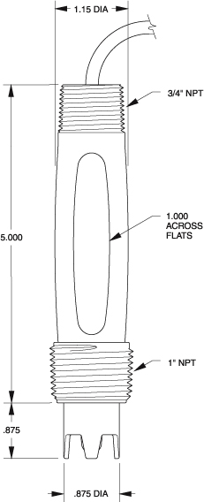 S405 pH/Redox Sensor 1" Threads & Guard